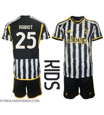 Juventus Adrien Rabiot #25 Primera Equipación Niños 2023-24 Manga Corta (+ Pantalones cortos)
